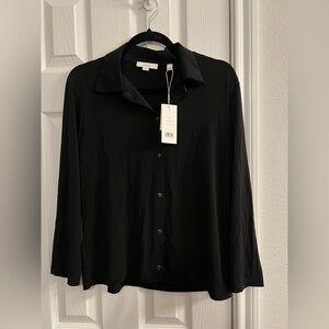 NWT $225 Vince Black Button-Up Shirt Size L